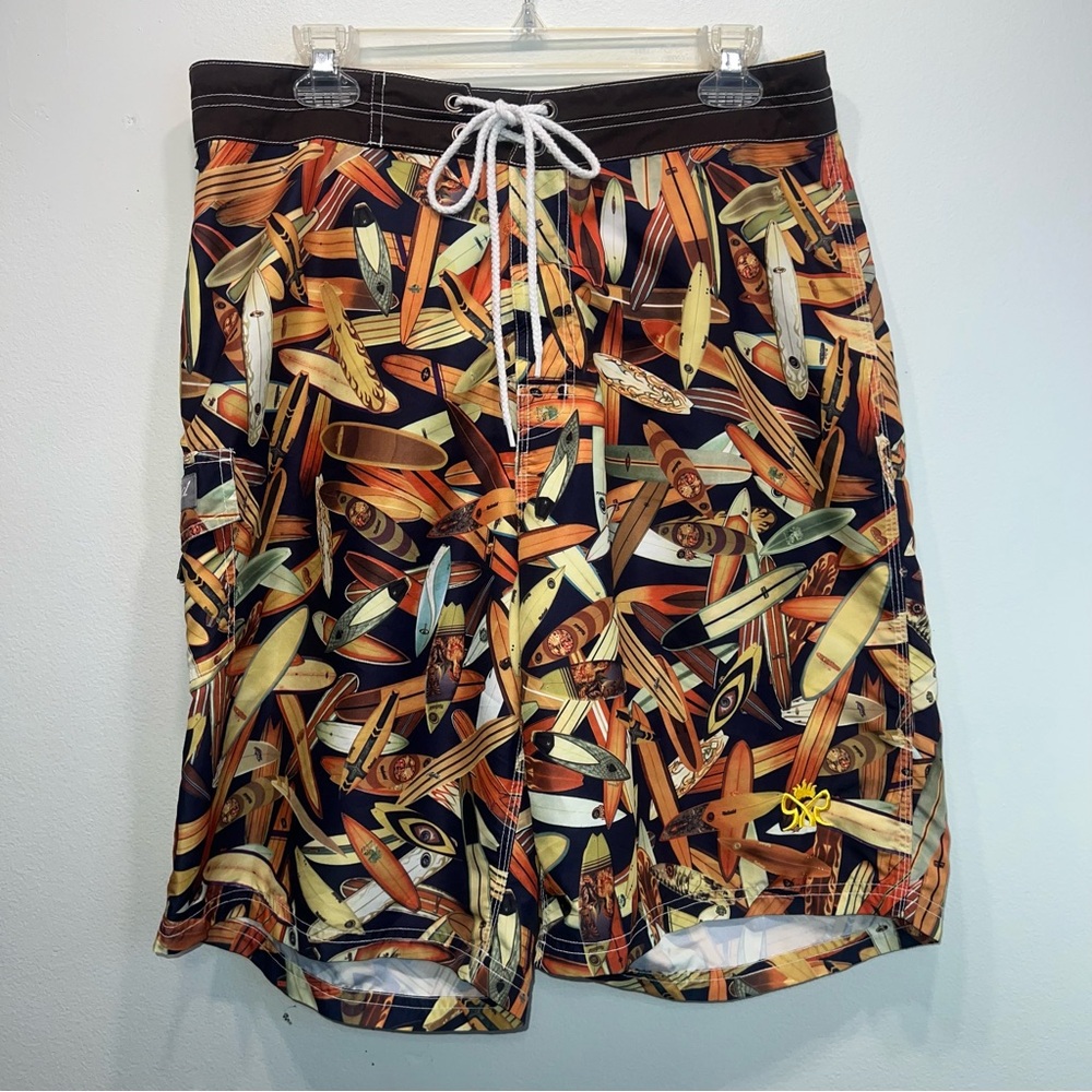 Rietveld USA Board Shorts Sz 34 Mens Million Retro Surf Boards